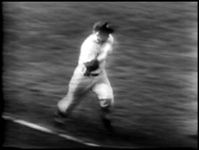 Mickey Mantle was known for his incredible speed. The Mick is a blur in this photo as he beats out a single. Mickey could run from home to first in 3.1 seconds - in 2.9 seconds on a left-handed drag bunt! He was one of the fastest players ever.