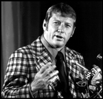 Mickey Mantle announces his retirement from baseball on March 1, 1969 at a press conference held at Yankee Stadium in New York.